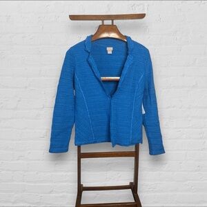 NWT Chicos Blue Structured Textured Cardigan Blazer Size M Prep School Sweater